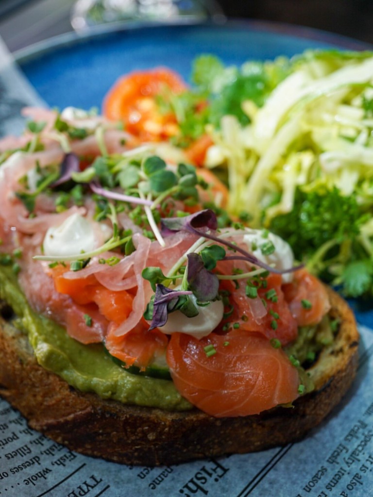 Salmon toast at weekend brunch
