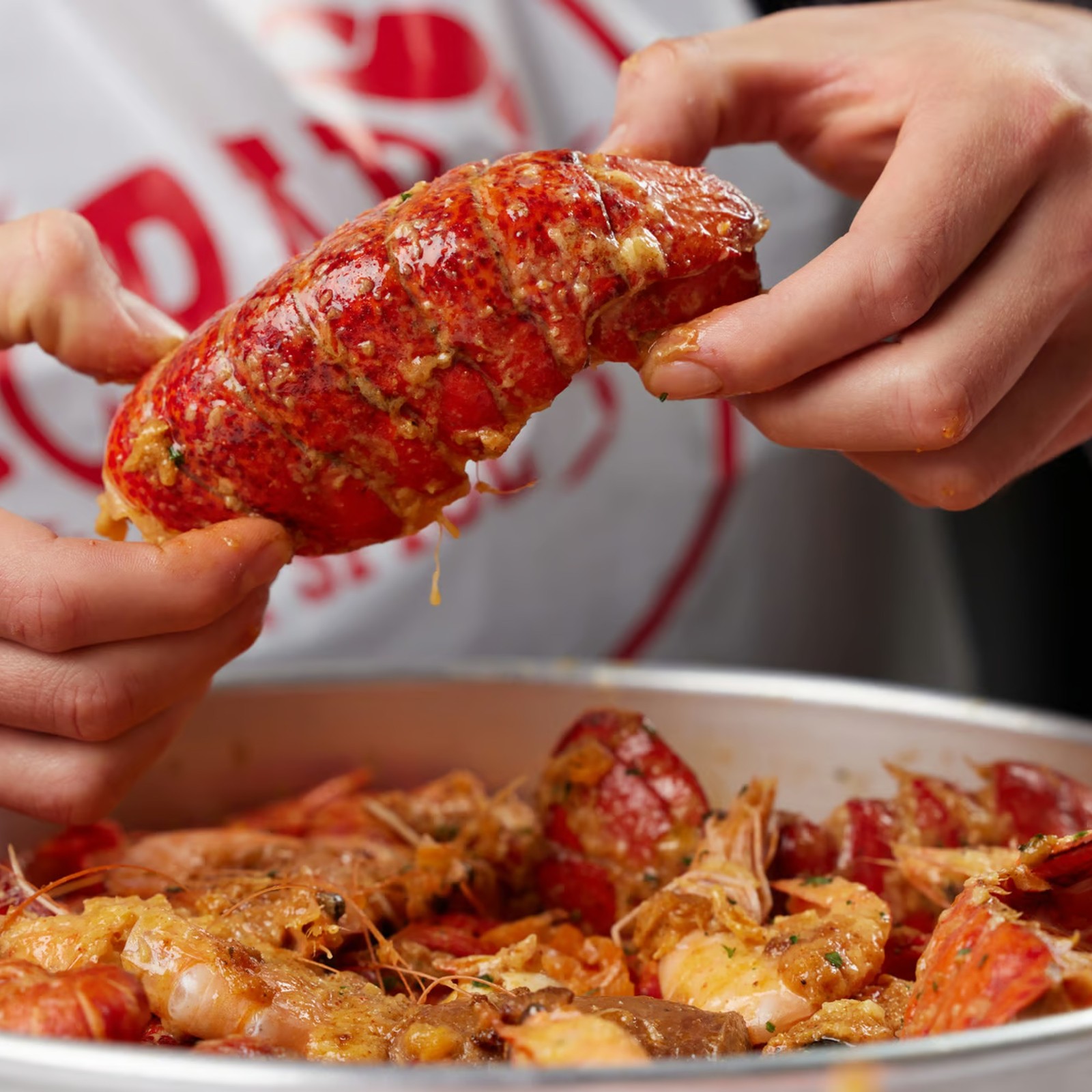 Lobster tail out of the bag