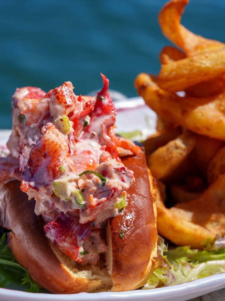 Lobster roll and scoop fries — waterfront lunch