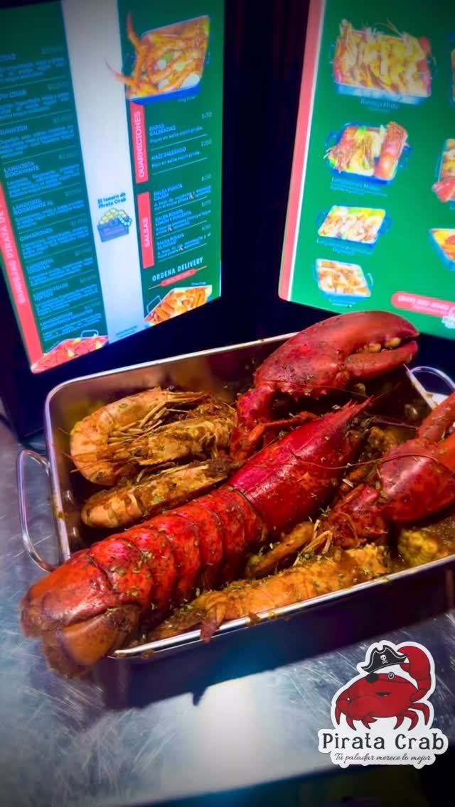 Bogavante lobster tray under the menu boards at Central Park