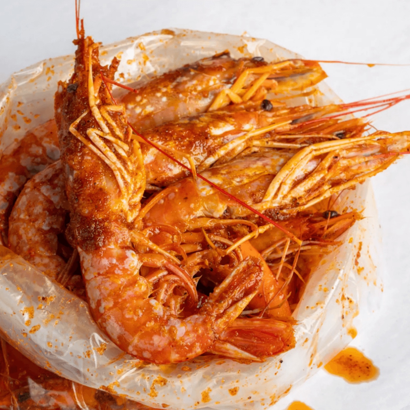 Shell-on shrimp in the bag · photo: Crab N' Spice