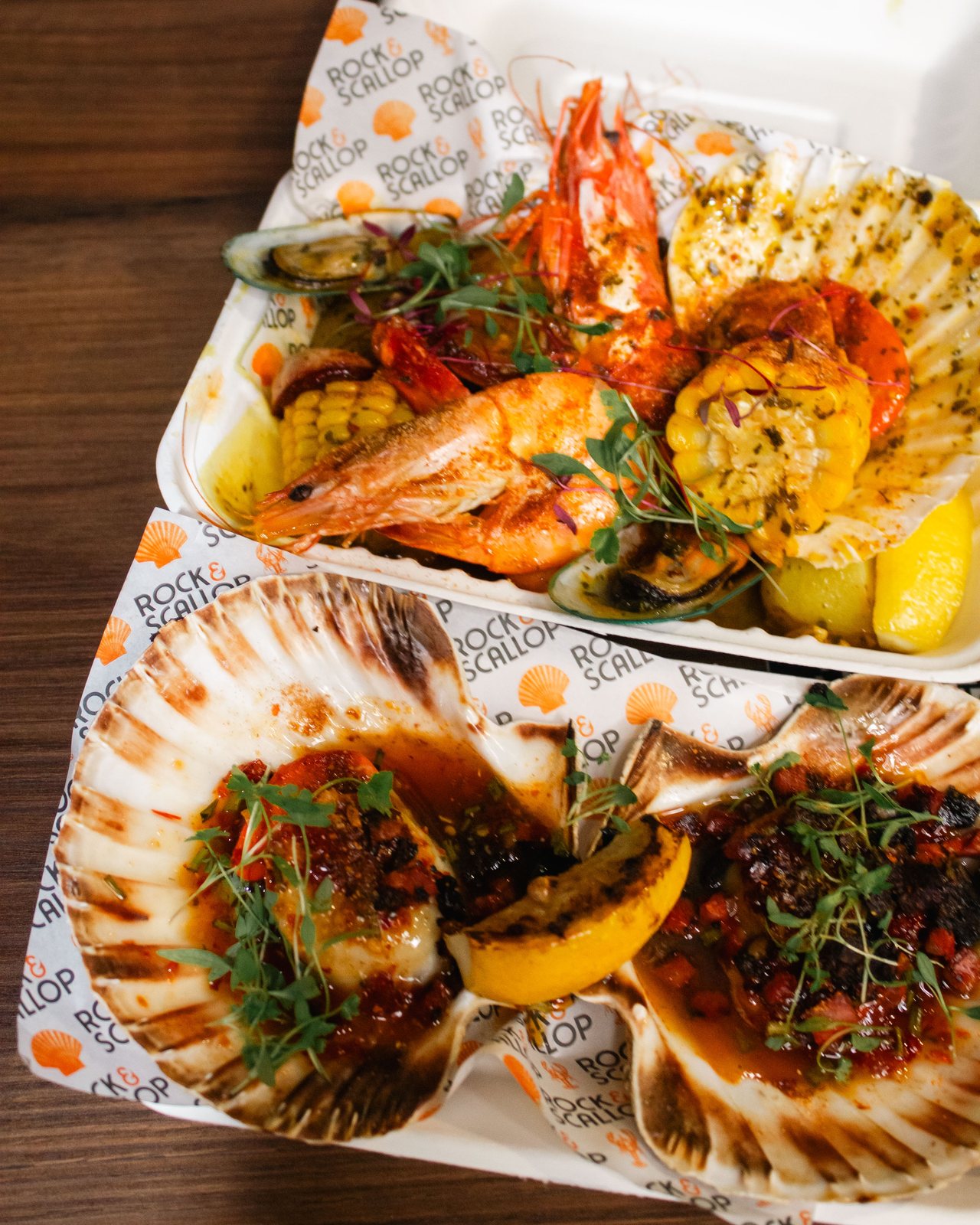 Scallops + prawns duo plates