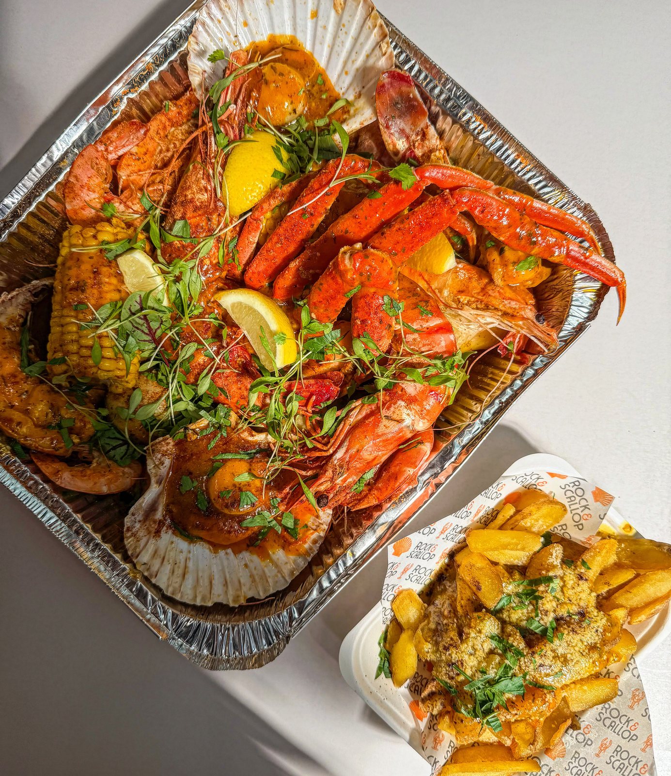 Boil tray plus side dish (croquettes/calamari)